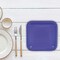 24 Count Purple Square Paper Dessert Plates Elegant Party Supplies Disposable 7"
